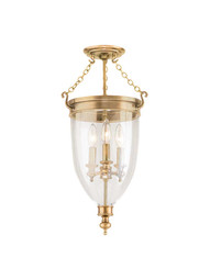 Hanover Collection Semi Flush in Aged Brass.